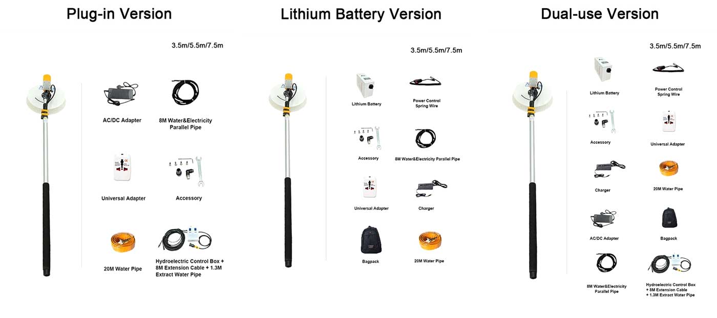 solar panel cleaning brush wls 3