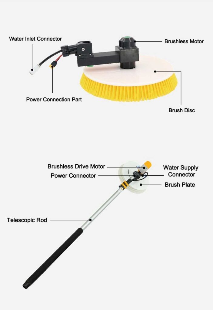 solar panel cleaning brush wls 3