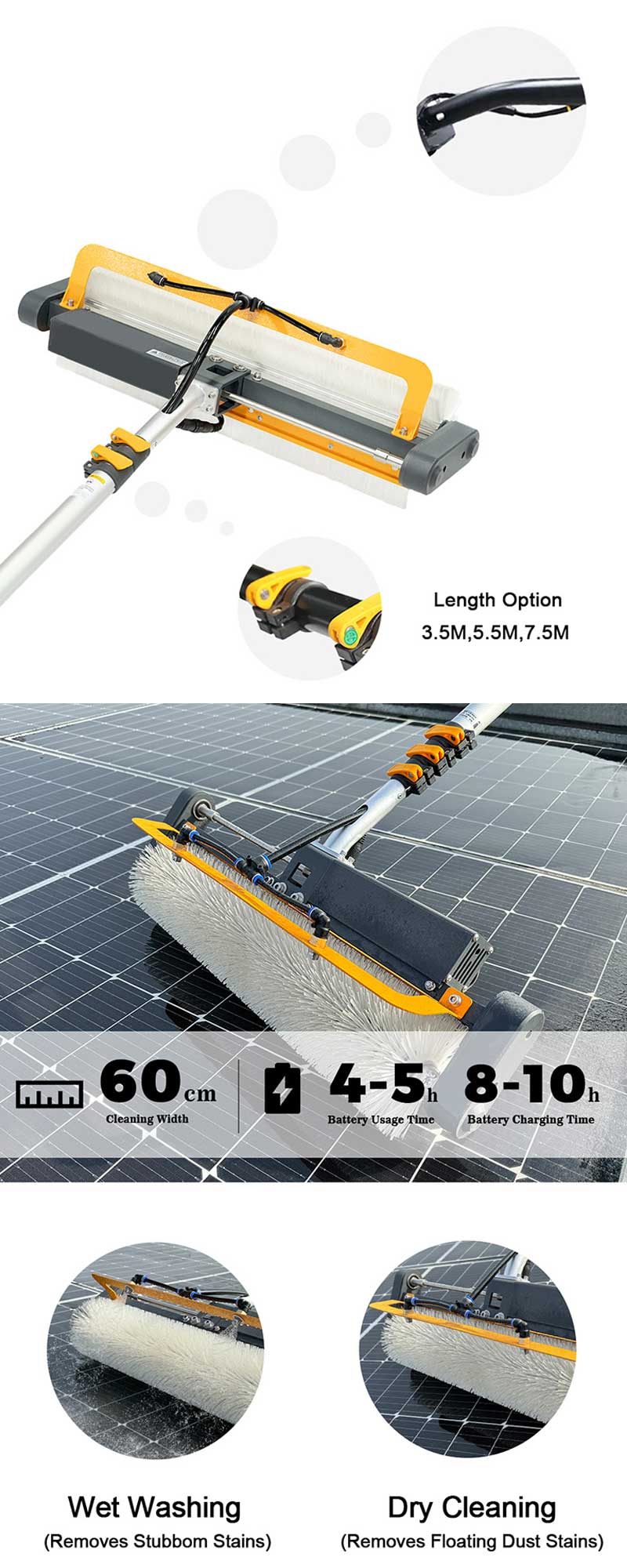 pv panel cleaning brush wls 5