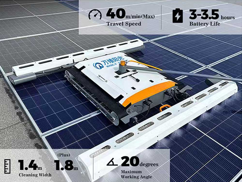 wls 78/78plus remote control track solar panel cleaning machine